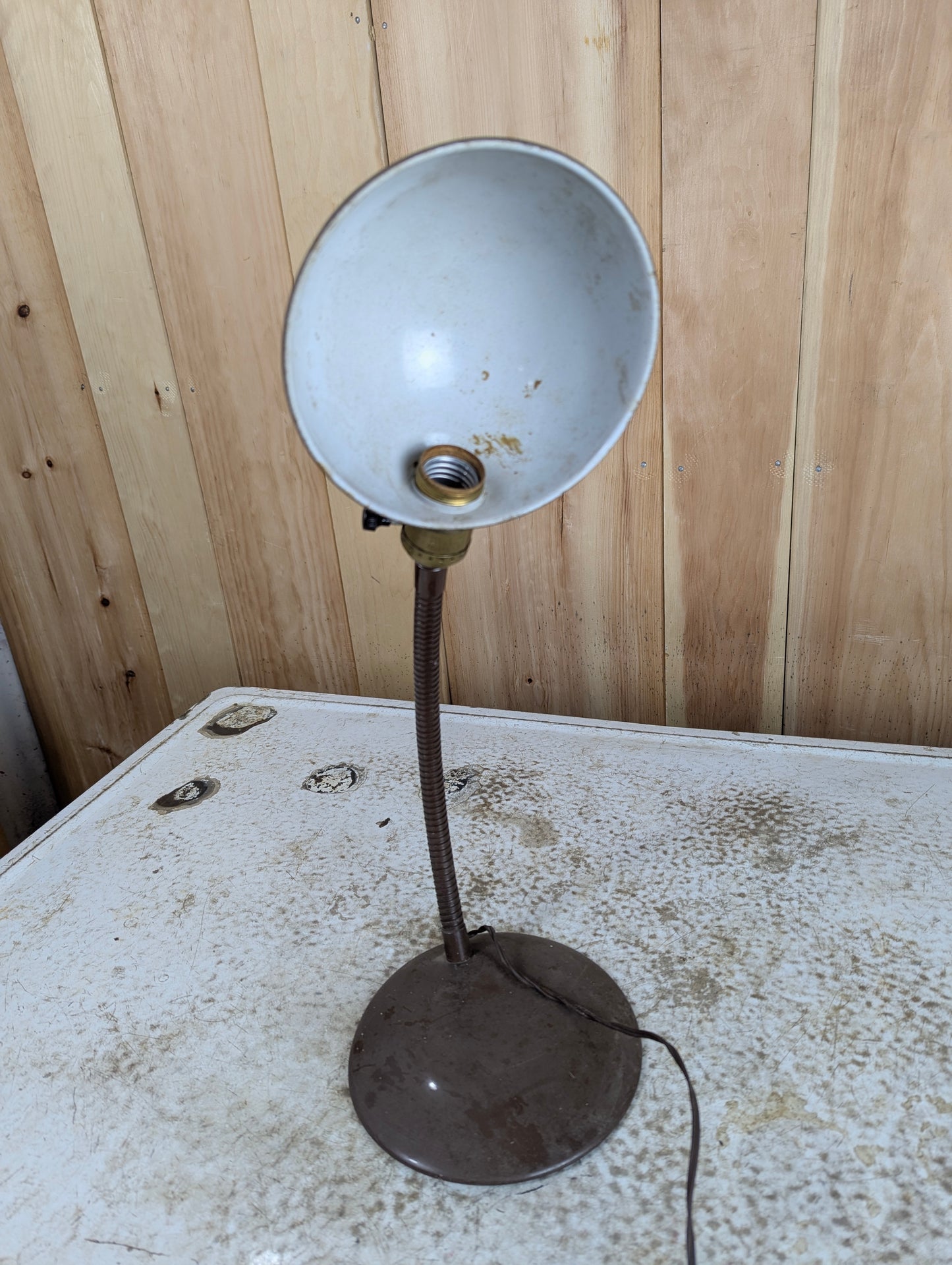 Vintage Industrial Metal Goose Neck Desk Lamp - view 5