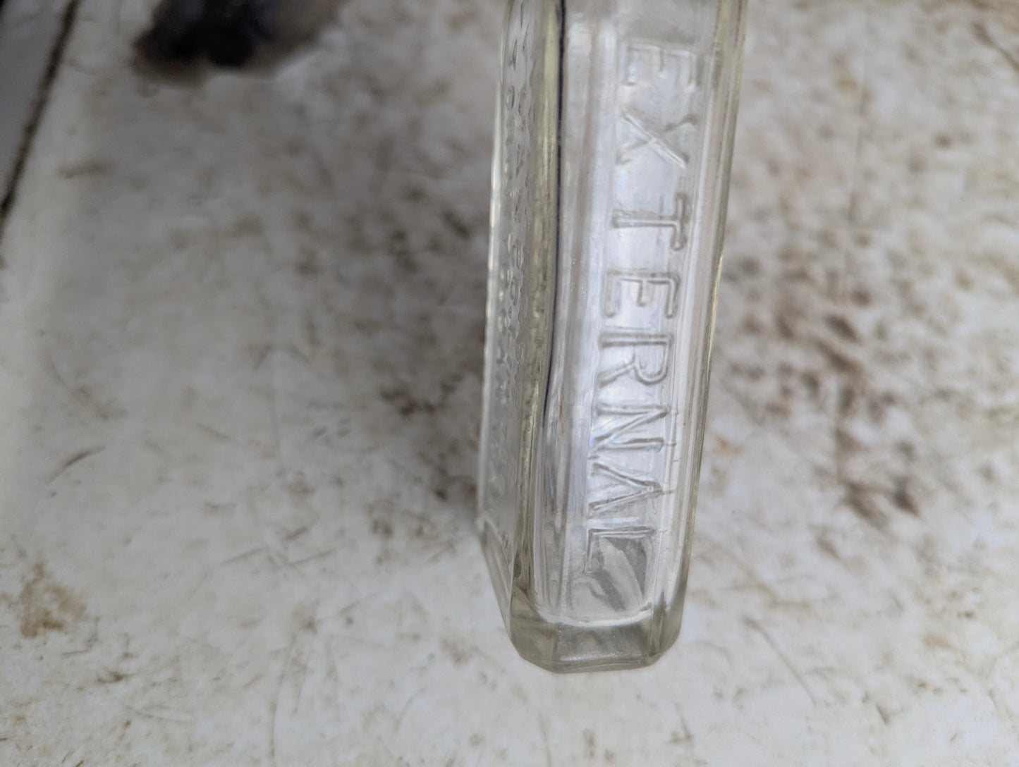 Vintage Northrop and Lyman S.N. Thomas Eclectric Oil Clear Glass Patent Medicine Bottle - view 5