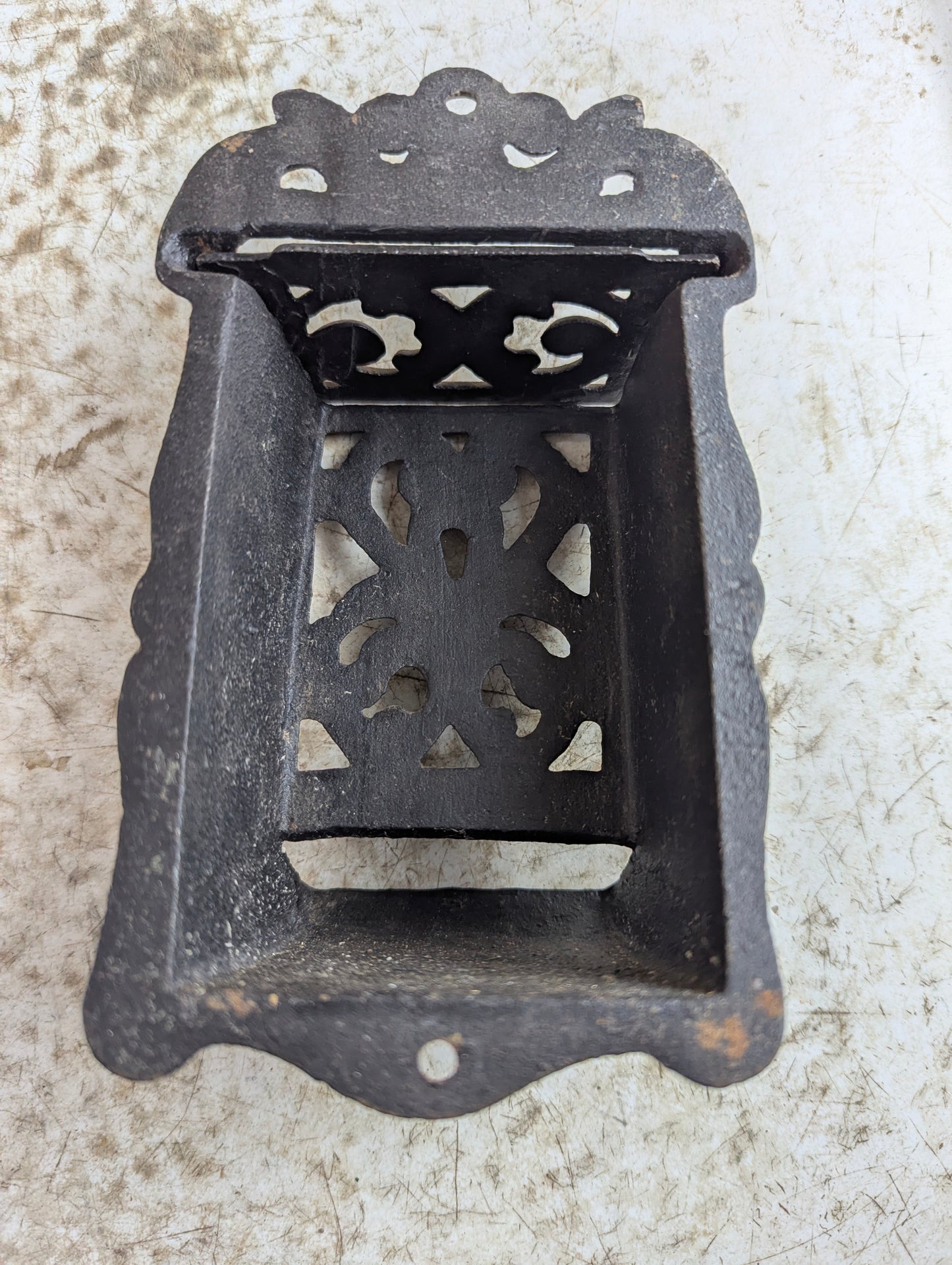 Vintage Style Cast Iron Wall-Mount Match Holder - view 3