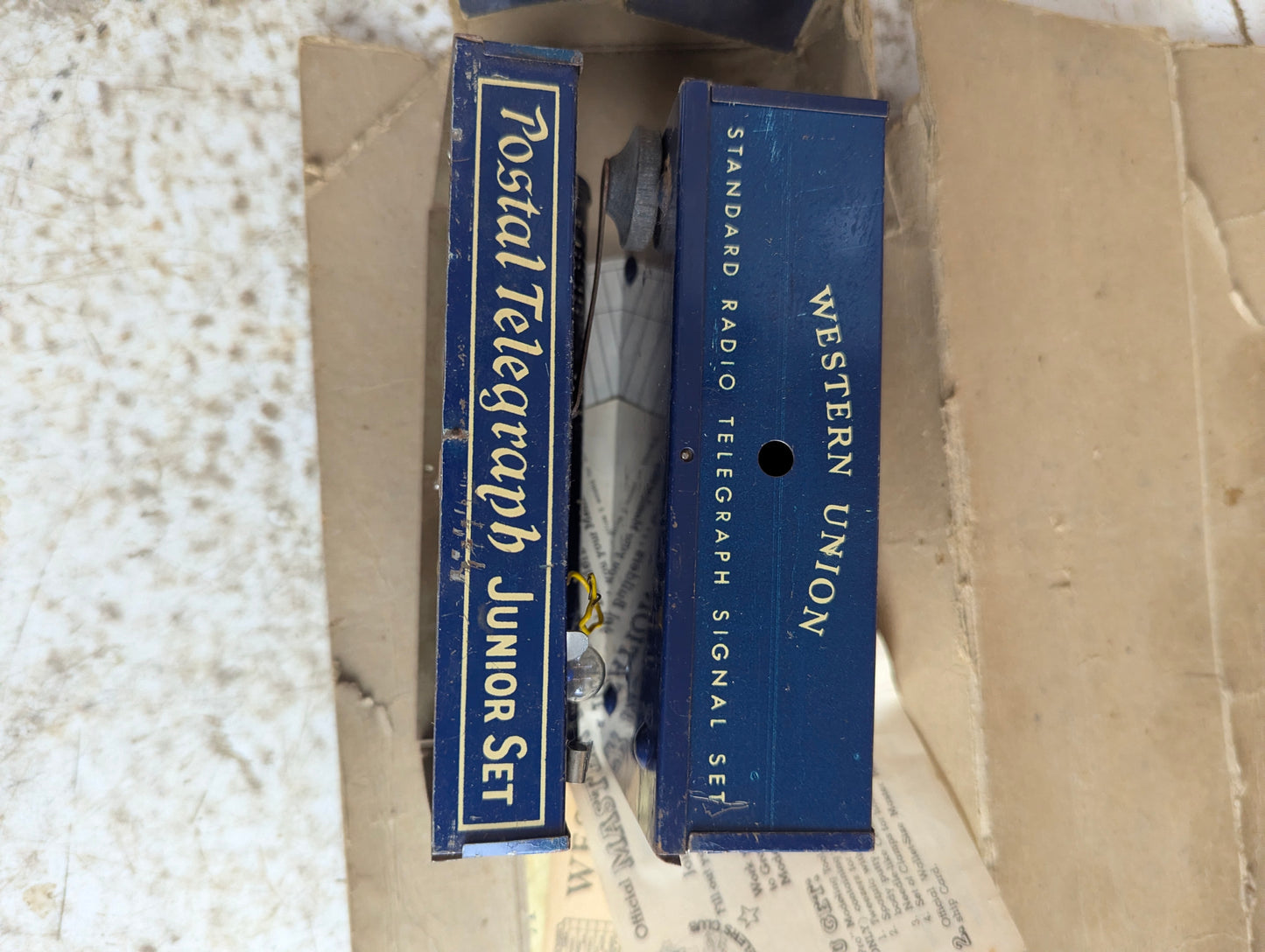 Vintage Western Union Standard Radio Telegraph Signal Set Toy with Box - view 7