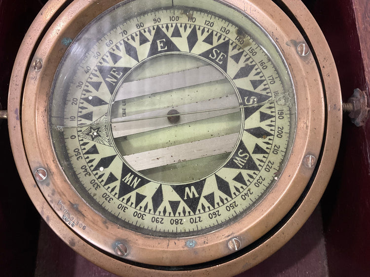 Vintage maritime décor collection with ship lantern, rope gear and nautical instruments available in Ontario