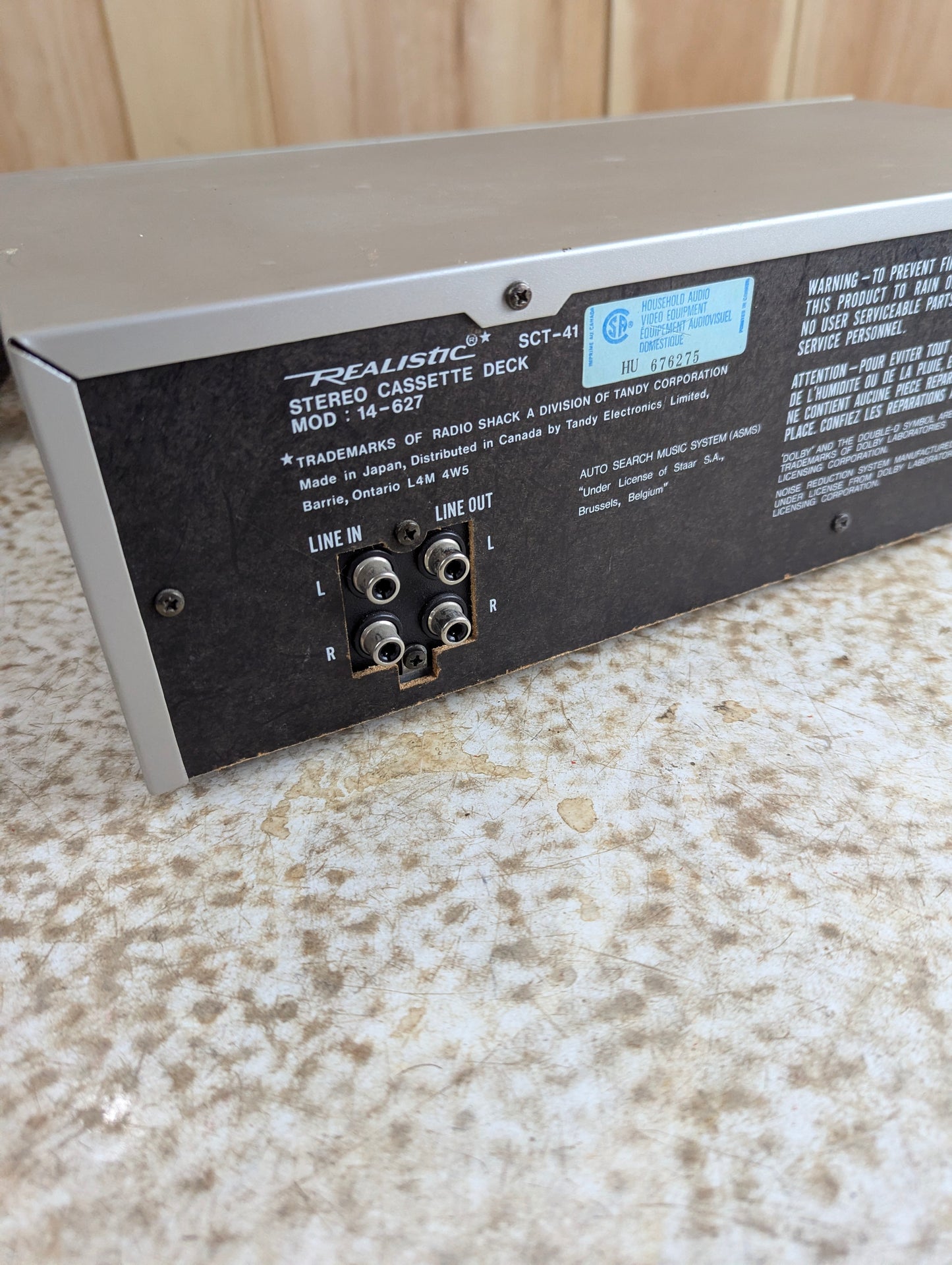 Vintage Realistic Stereo Cassette Deck Model 14-627