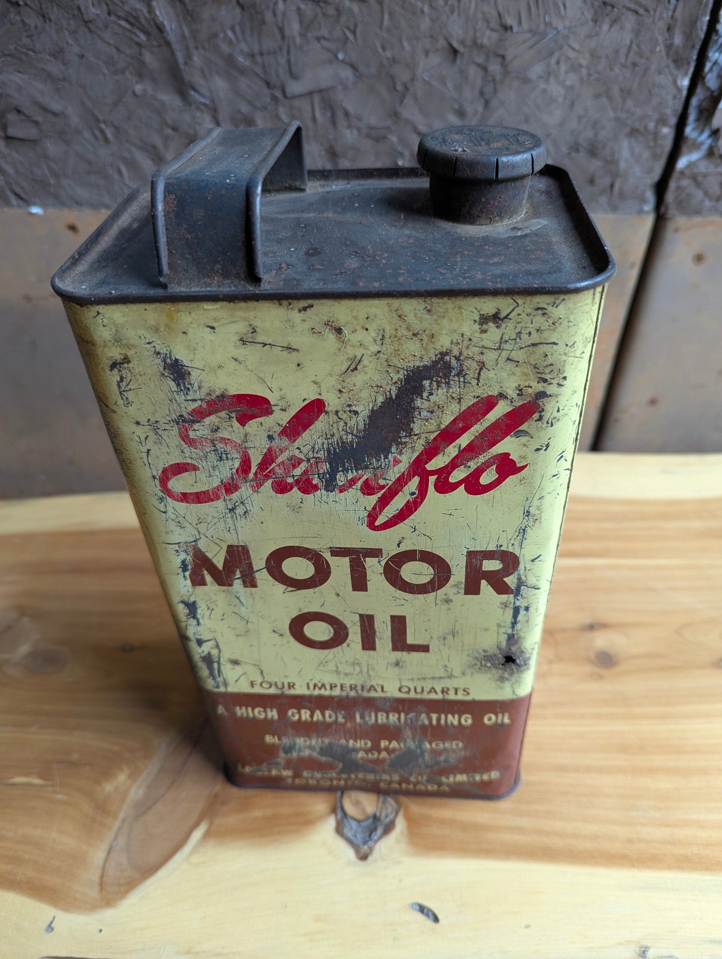 Vintage Shurflo 4-Quart Oil Tin