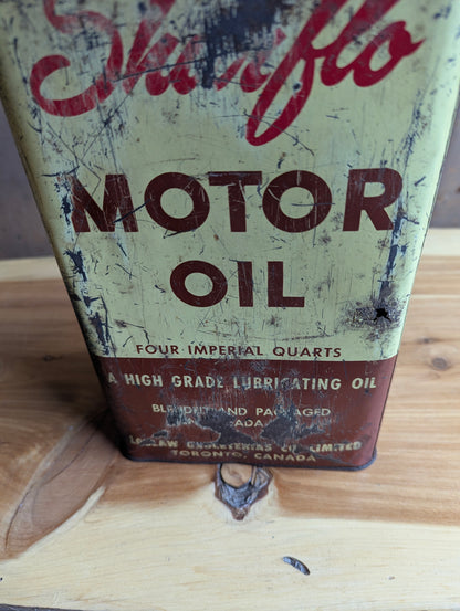 Vintage Shurflo 4-Quart Oil Tin