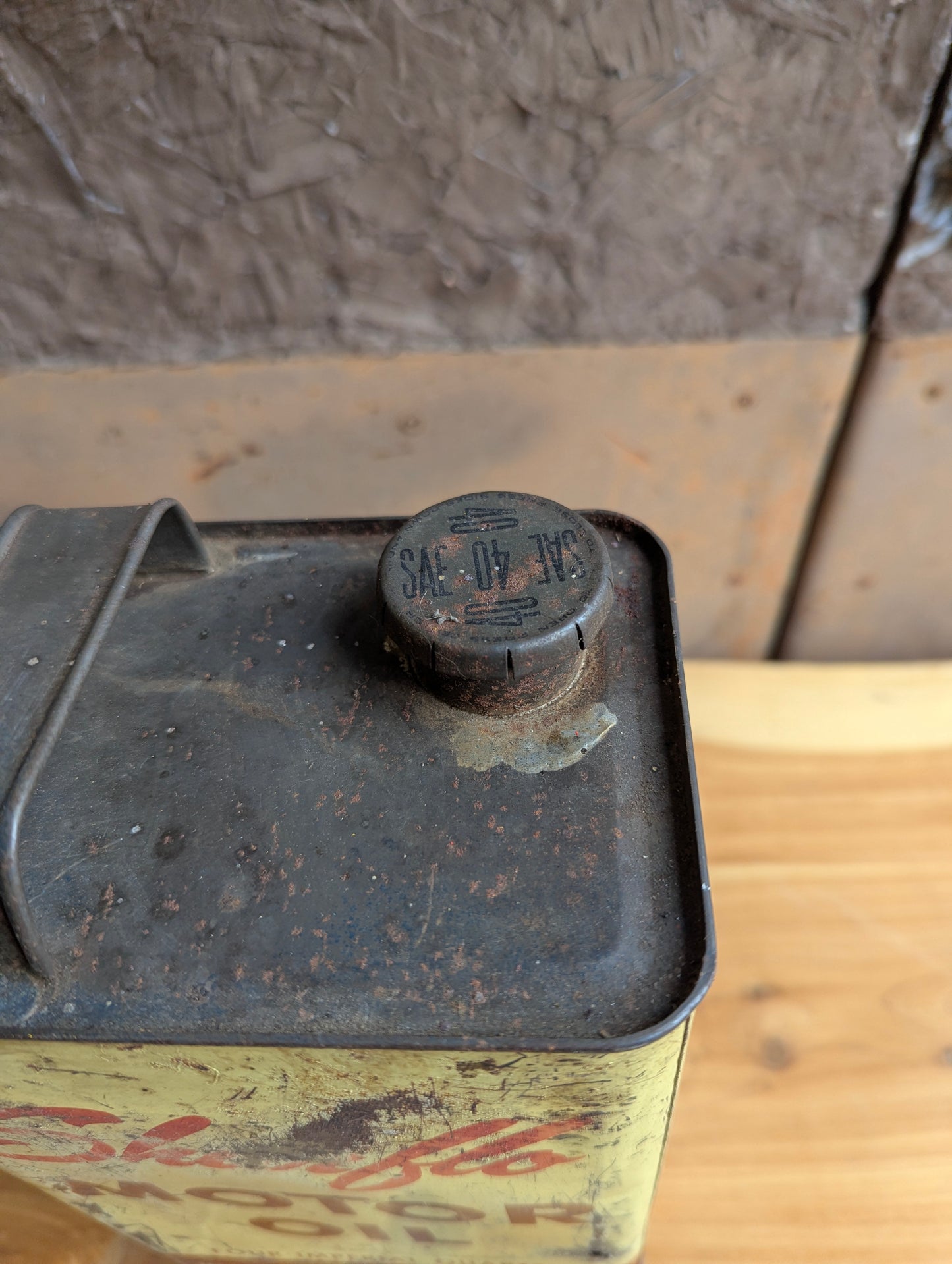Vintage Shurflo 4-Quart Oil Tin