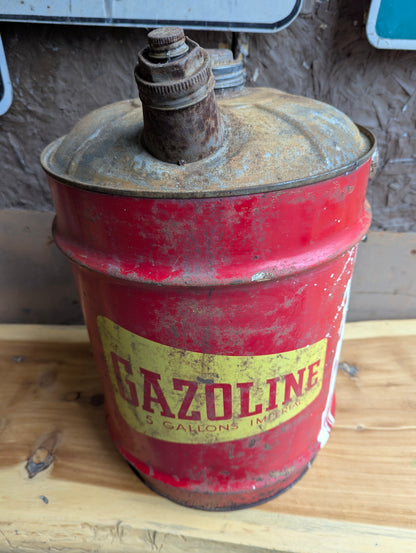 Vintage Gazoline 5 Gallon Gas Can Gasoline