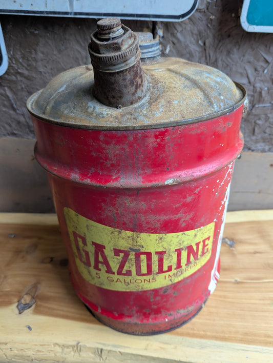 Vintage Gazoline 5 Gallon Gas Can Gasoline