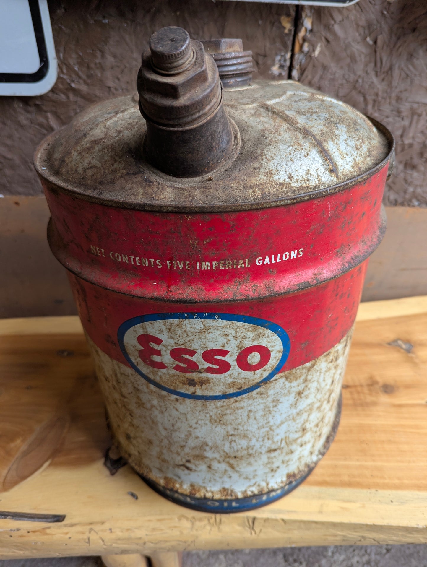 Vintage Esso 5 Gallon Gas Can Gasoline