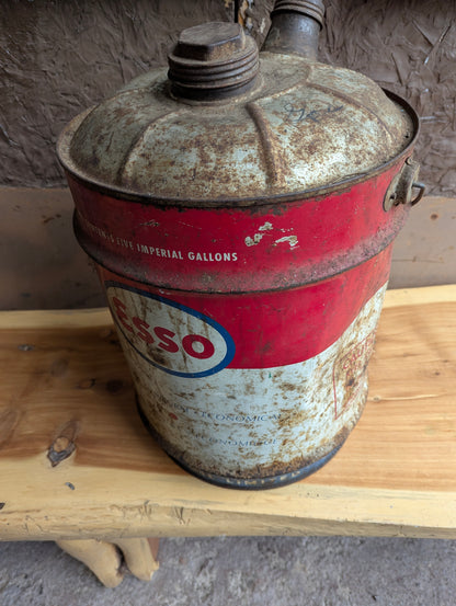 Vintage Esso 5 Gallon Gas Can Gasoline