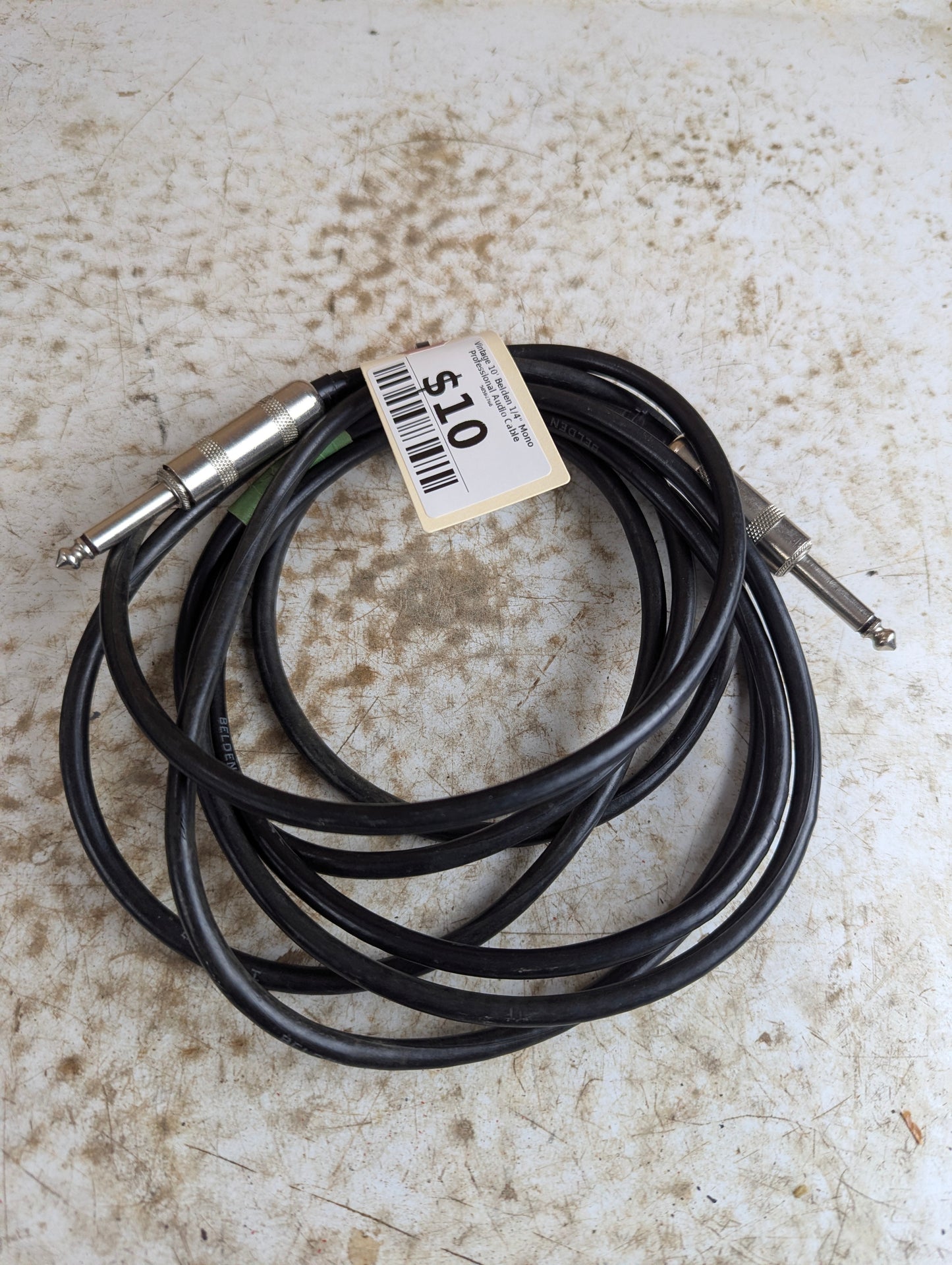 Vintage 10' Belden 1/4" Mono Professional Audio Cable