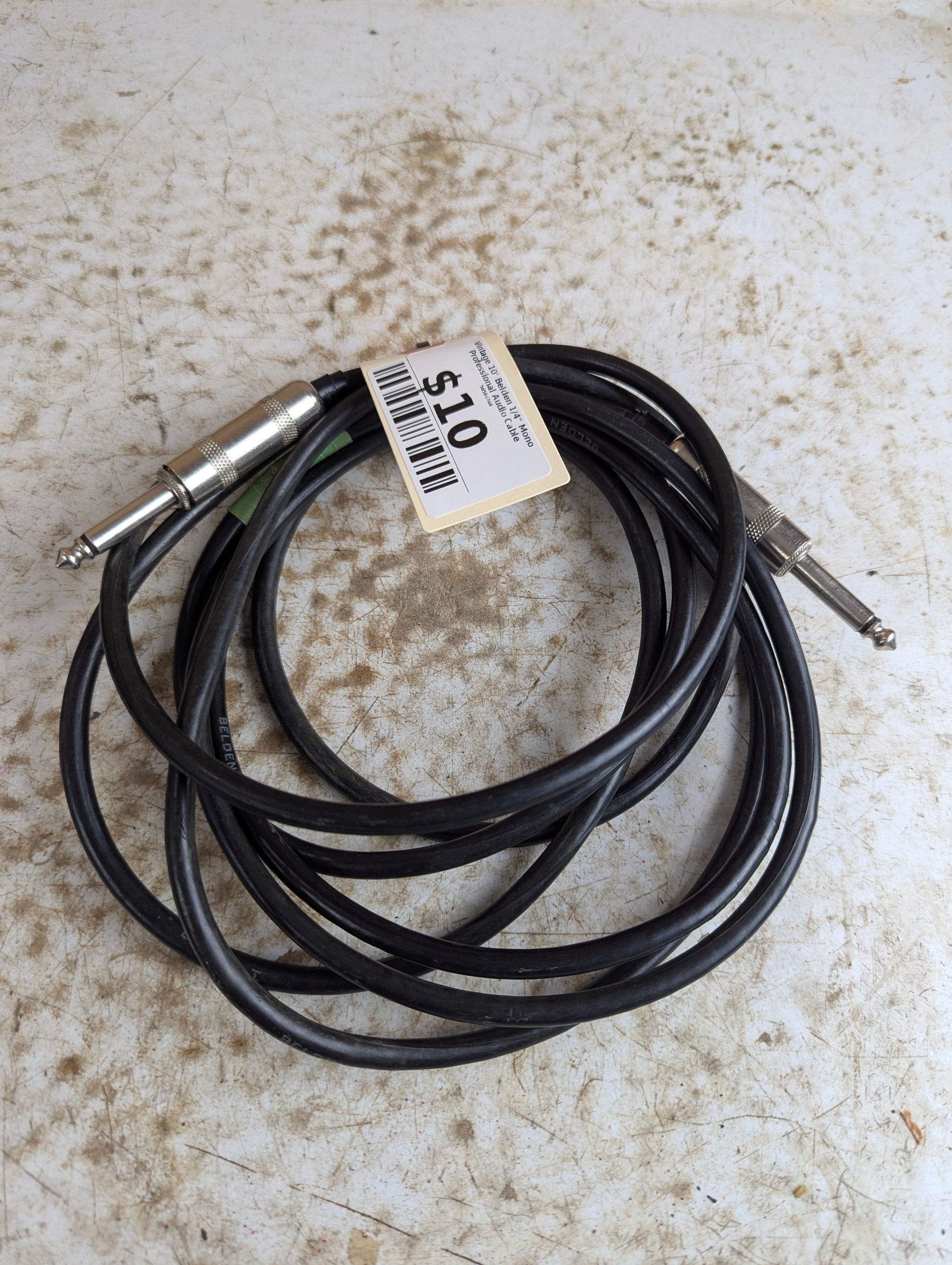 Vintage 10' Belden 1/4" Mono Professional Audio Cable
