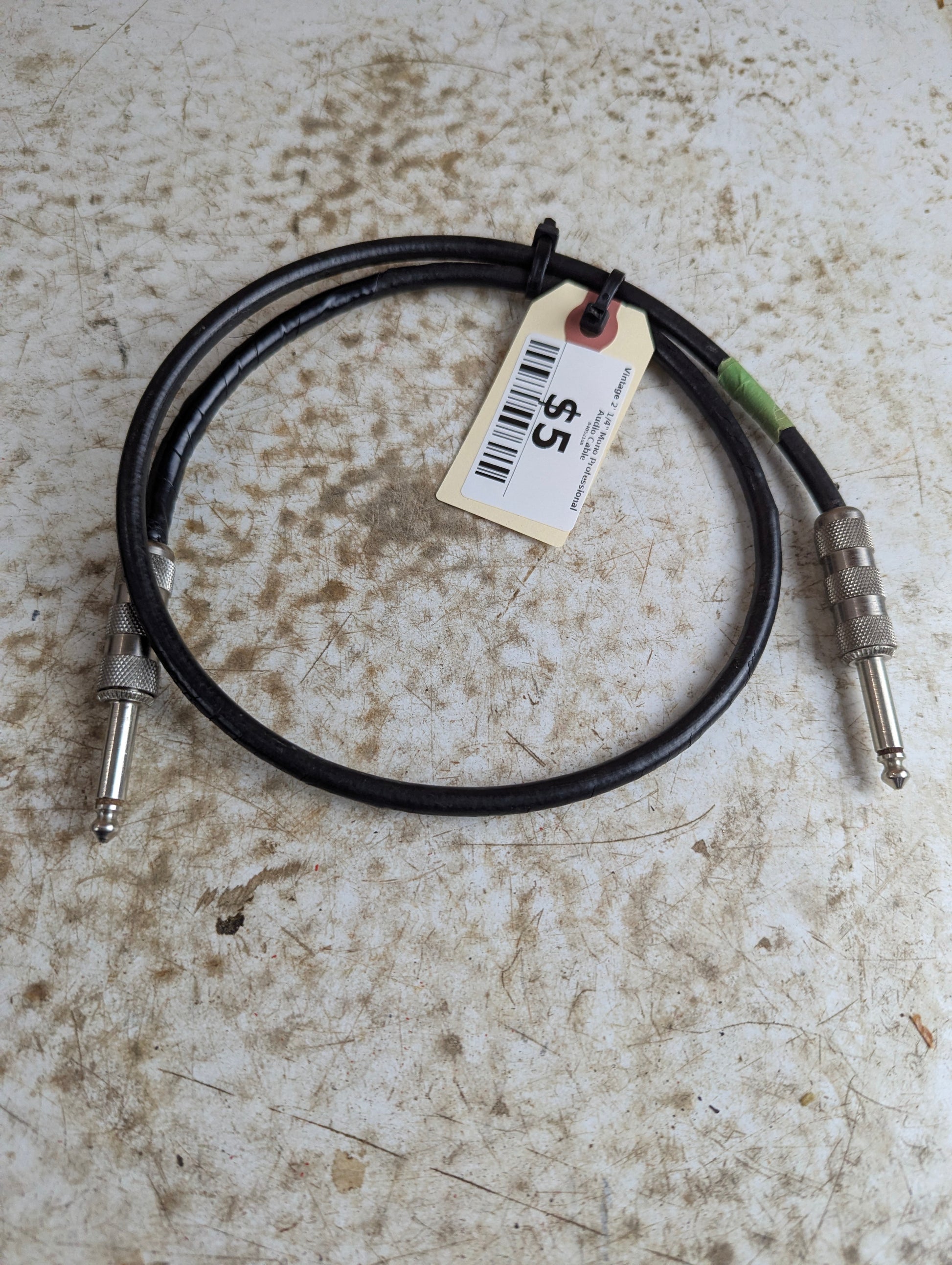 Vintage 2'  1/4" Mono Professional Audio Cable