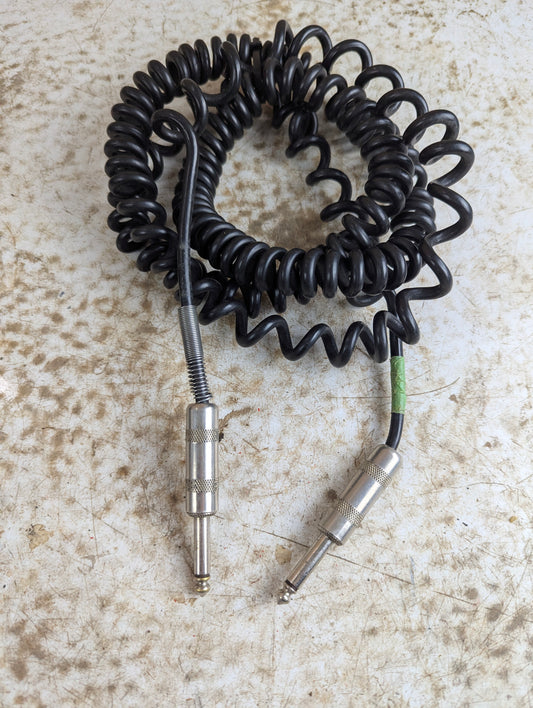 Vintage 10'  1/4" Spiral Mono Professional Audio Curly Cord Cable