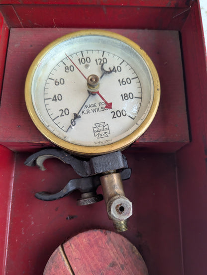 Vintage K.R. Wilson Pressure Guage Set in Original Box - no hose