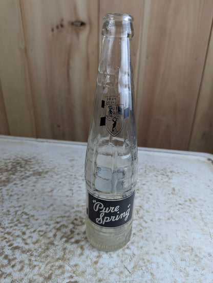 Vintage 10oz Pure Spring Black ACL Label Soda Bottle