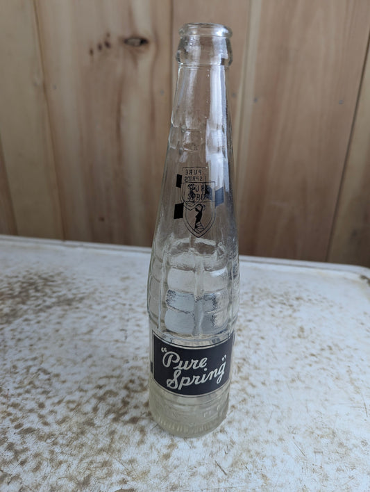 Vintage 10oz Pure Spring Black ACL Label Soda Bottle