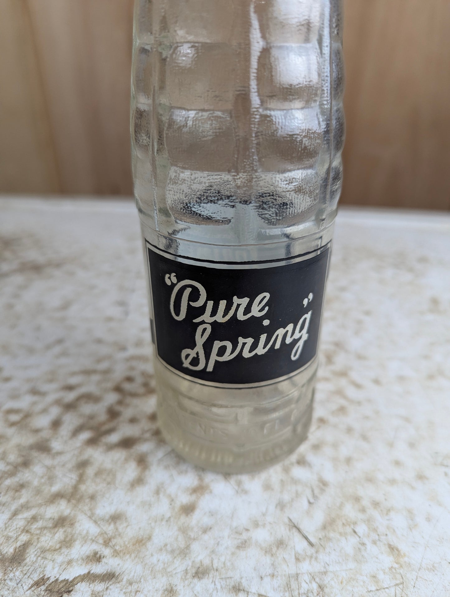 Vintage 10oz Pure Spring Black ACL Label Soda Bottle