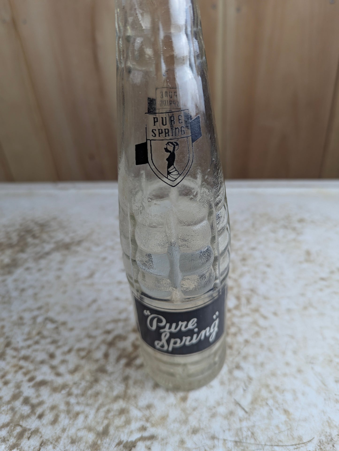 Vintage 10oz Pure Spring Black ACL Label Soda Bottle