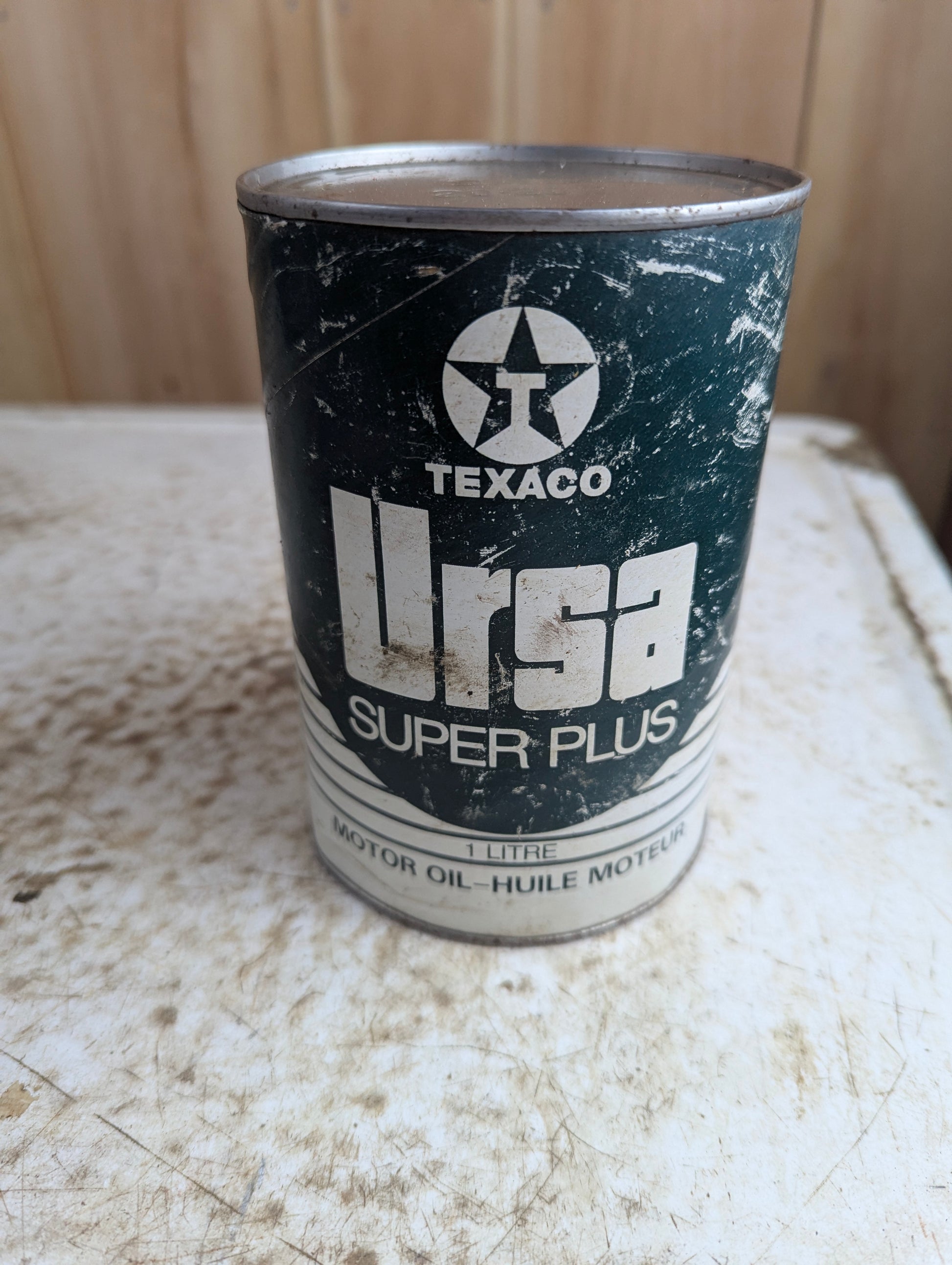 Vintage Texaco Canada Ursa Super Plus 1-liter Motor Oil Can