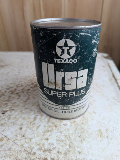 Vintage Texaco Canada Ursa Super Plus 1-liter Motor Oil Can