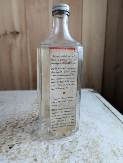 1930s Familex Minteral Oil Medicine Bottle with Labels and Cap