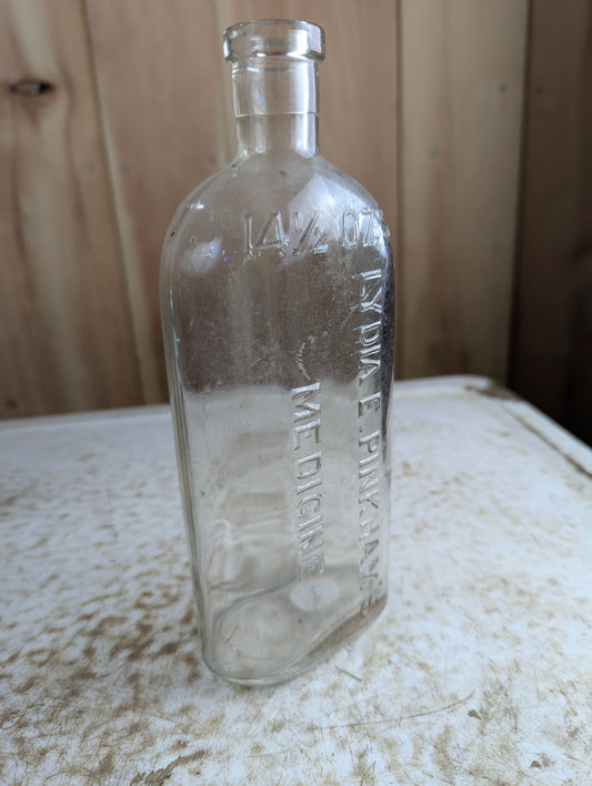 Antique Lydia E. Pinkham's Vegetable Compound Patent Medicine Bottle with Stopper Top 14.5oz