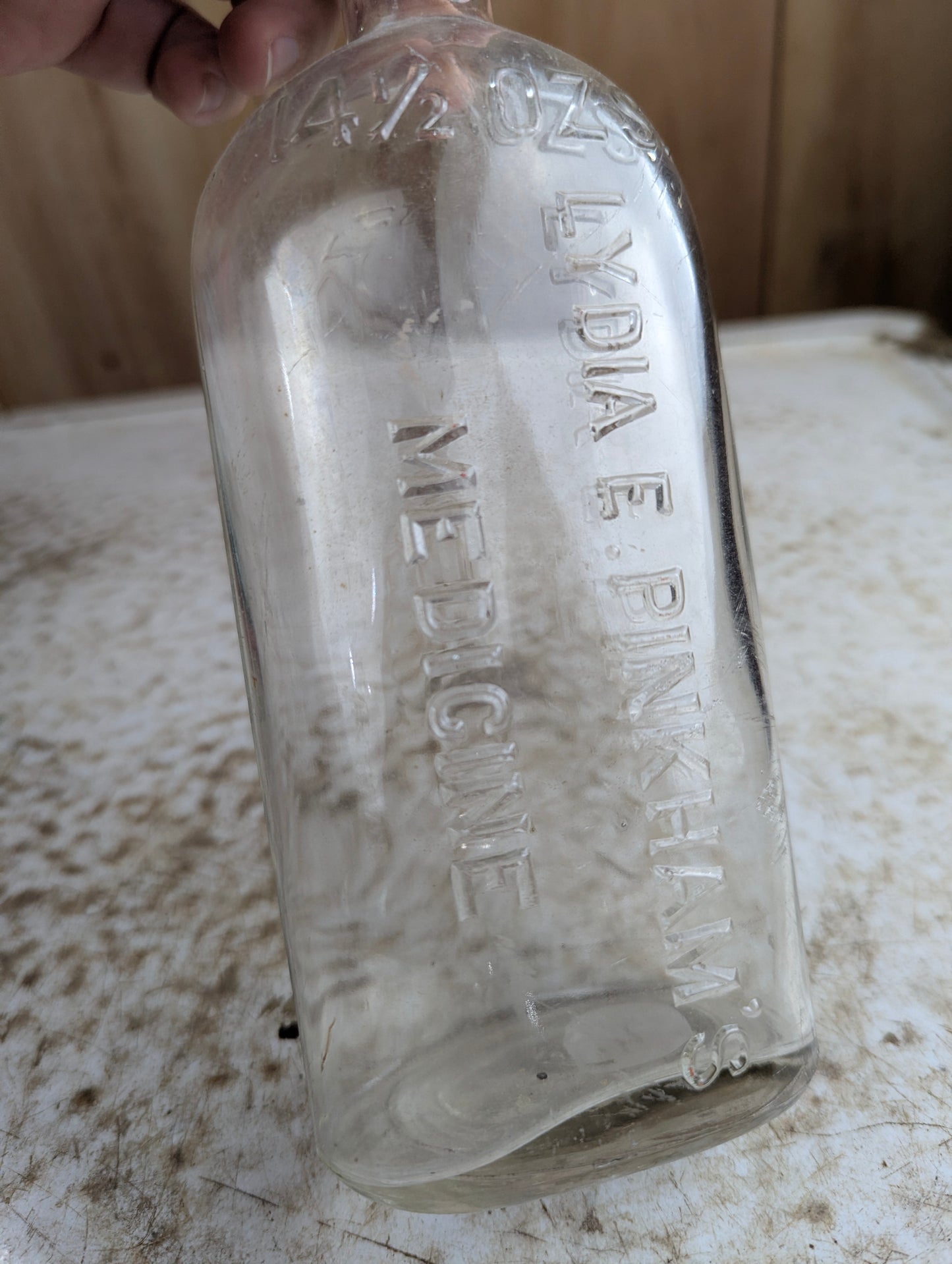 Antique Lydia E. Pinkham's Vegetable Compound Patent Medicine Bottle with Stopper Top 14.5oz