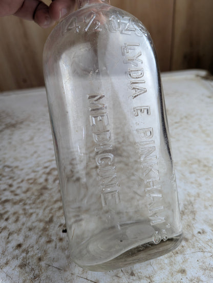 Antique Lydia E. Pinkham's Vegetable Compound Patent Medicine Bottle with Stopper Top 14.5oz