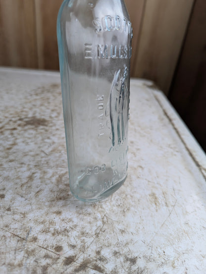 Vintage Scott's Emulsion Embossed Clear Glass Cod Liver Oil Medicine Bottle