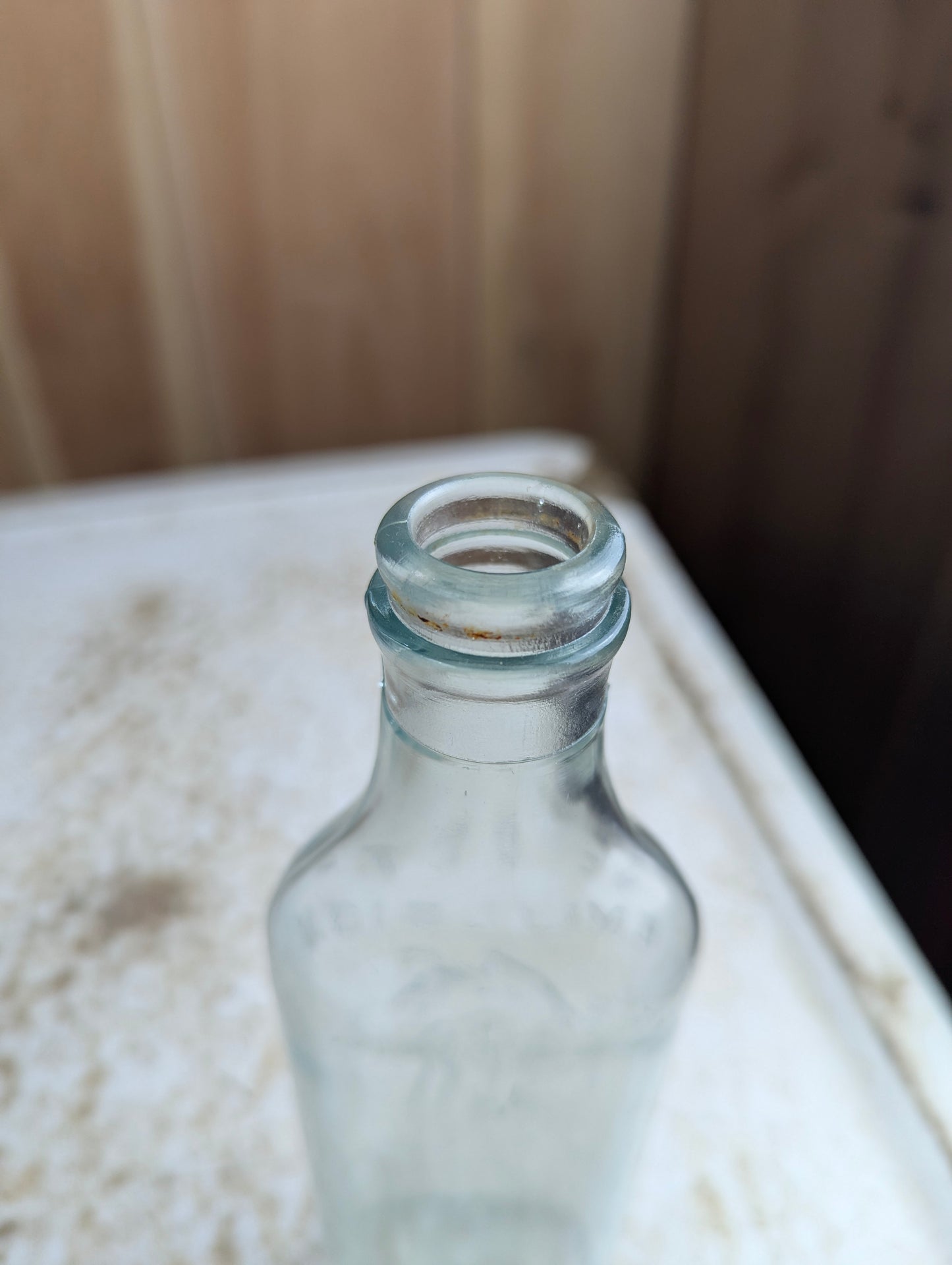 Vintage Scott's Emulsion Embossed Clear Glass Cod Liver Oil Medicine Bottle