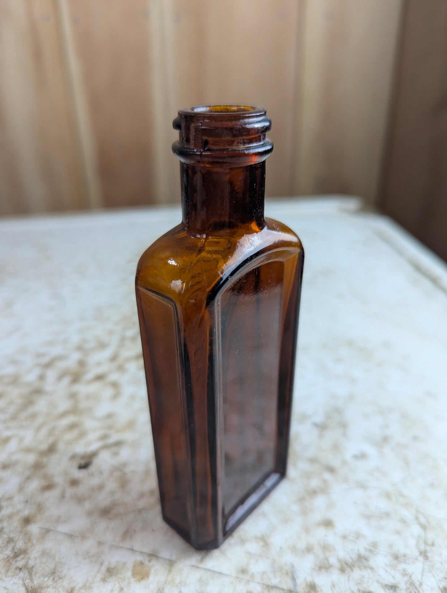 1930s Buckley's Amber Glass Cough Syrup Medicine Bottle