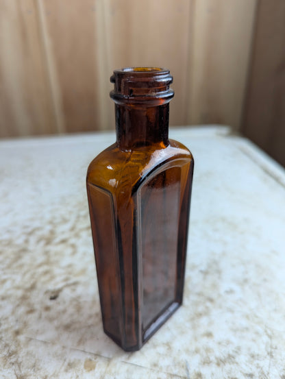 1930s Buckley's Amber Glass Cough Syrup Medicine Bottle