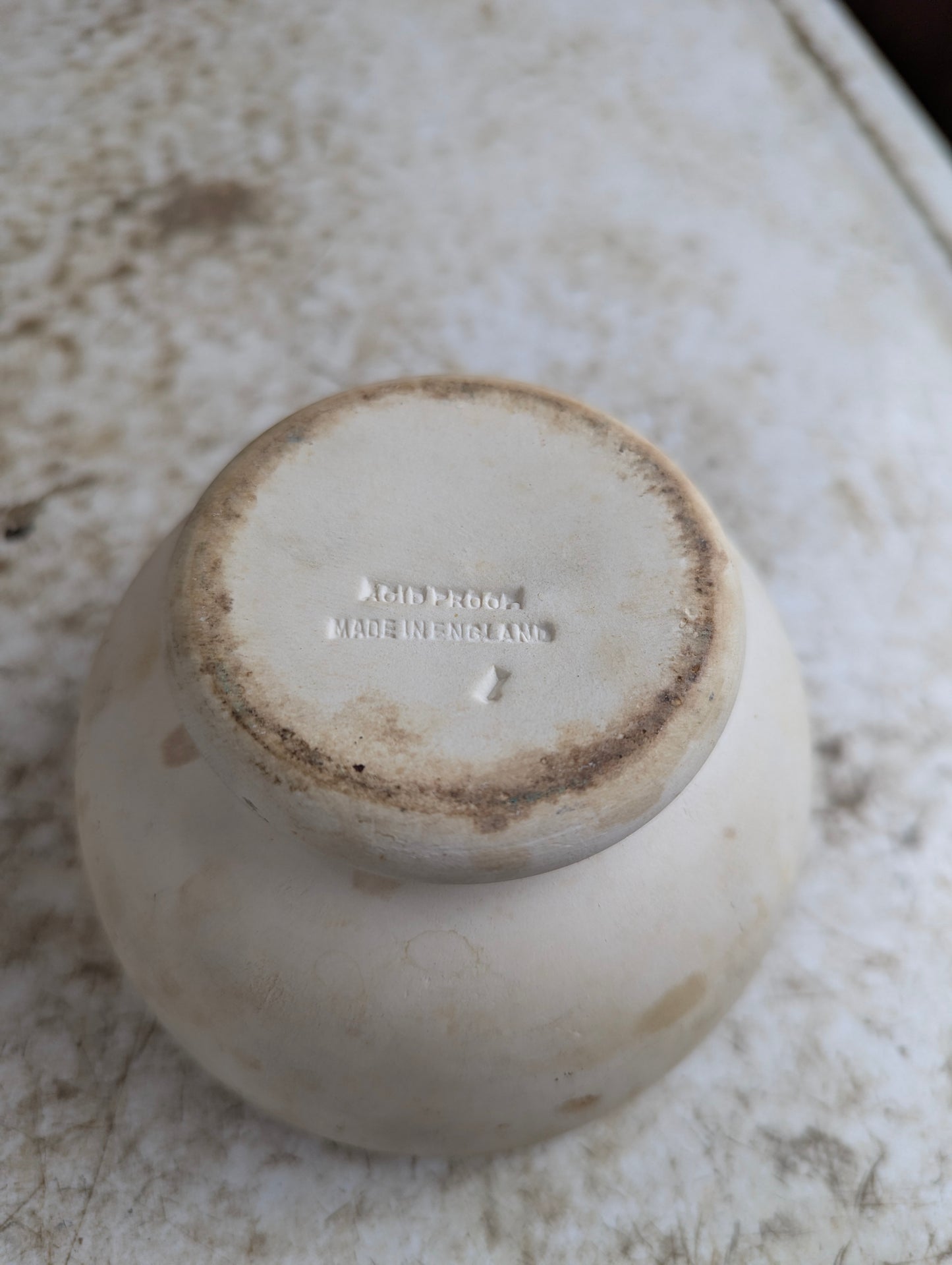 Vintage English Acid-Proof #1 Ceramic Apothacary Mortar and Pestle Set