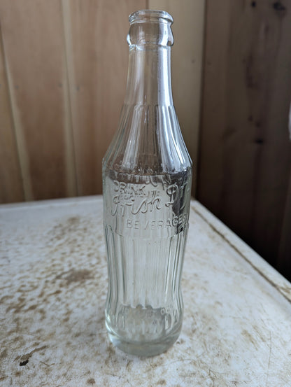 Vintage 10oz Irish Dry Embossed Glass Soda Bottle