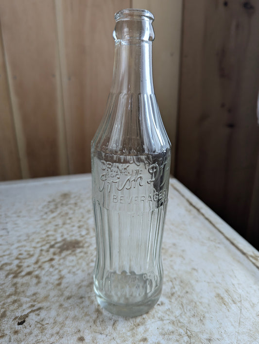 Vintage 10oz Irish Dry Embossed Glass Soda Bottle