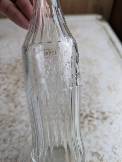 Vintage 10oz Irish Dry Embossed Glass Soda Bottle
