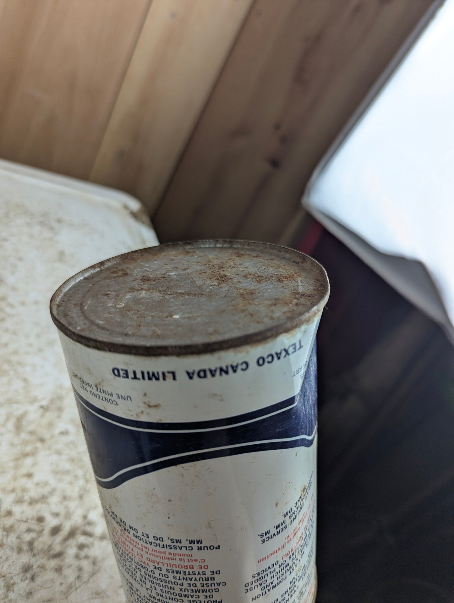 Vintage Texaco Canada Havoline 1 Quart Motor Oil Can - Open, No Top