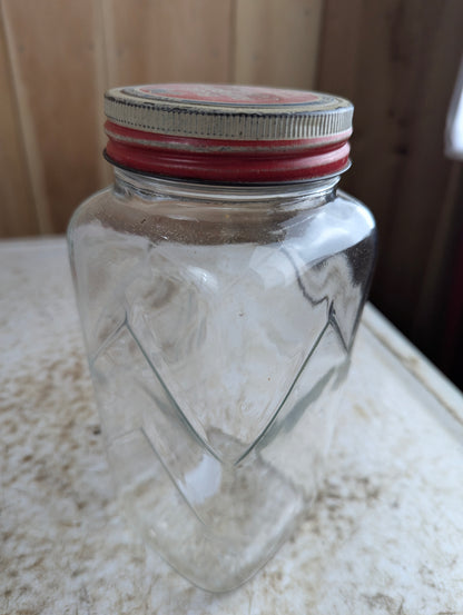 1930s Blue Ribbon Coffee Jar with Original Lid