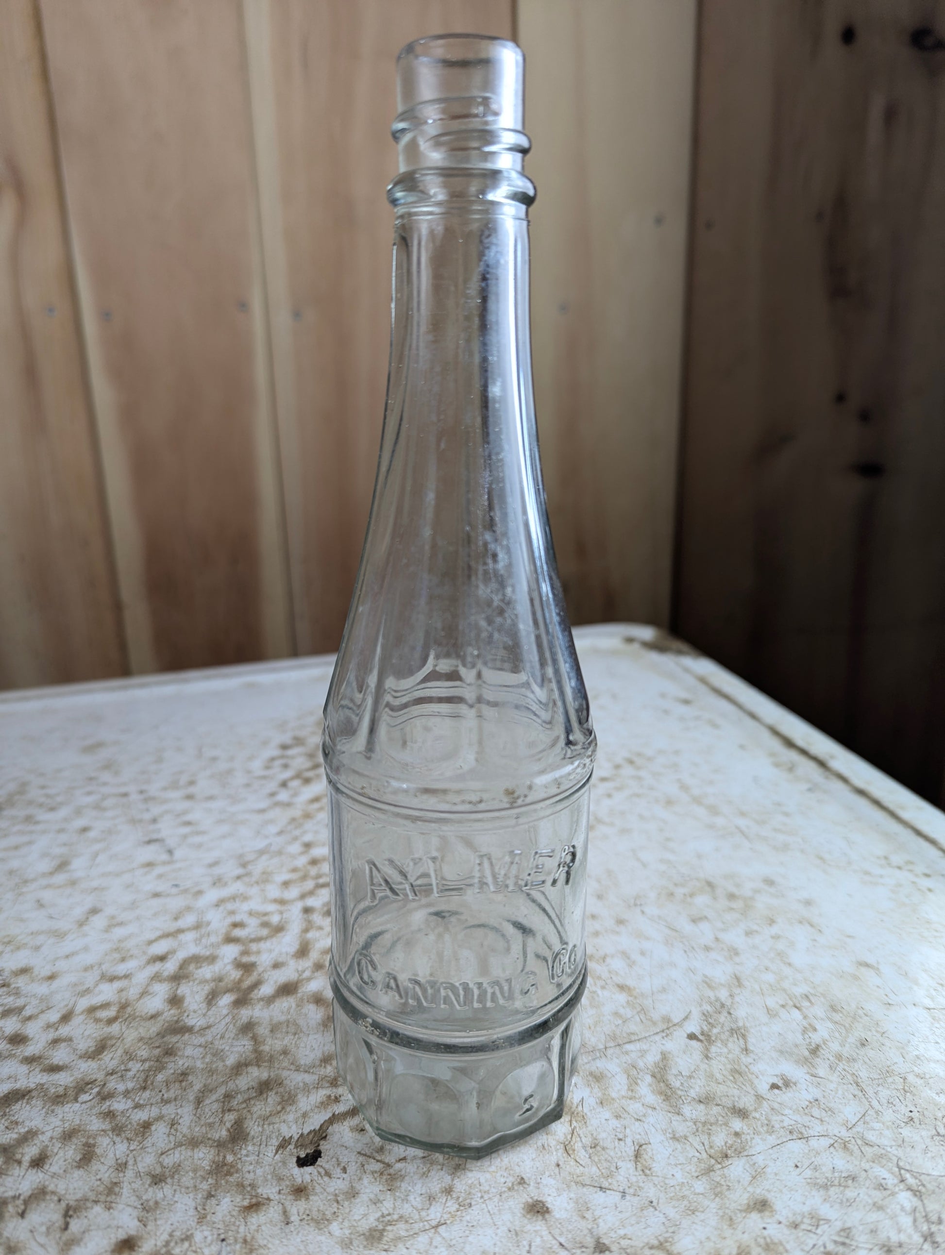 Antique Aylmer Canning Co. Embossed Glass Ketchup Bottle