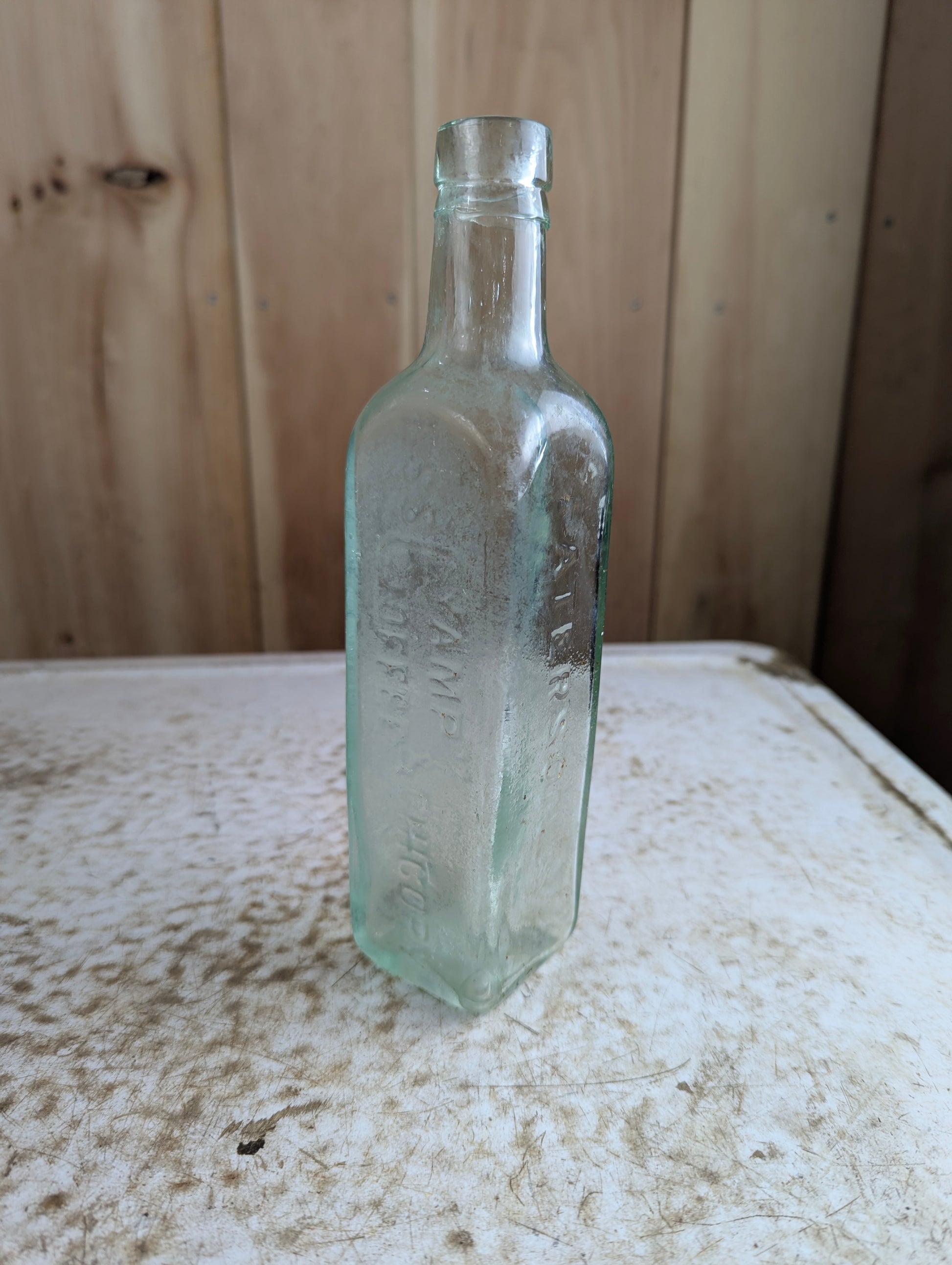 Antique Paterson's Camp Coffee & Chicory Essence Large Embossed Glass Bottle