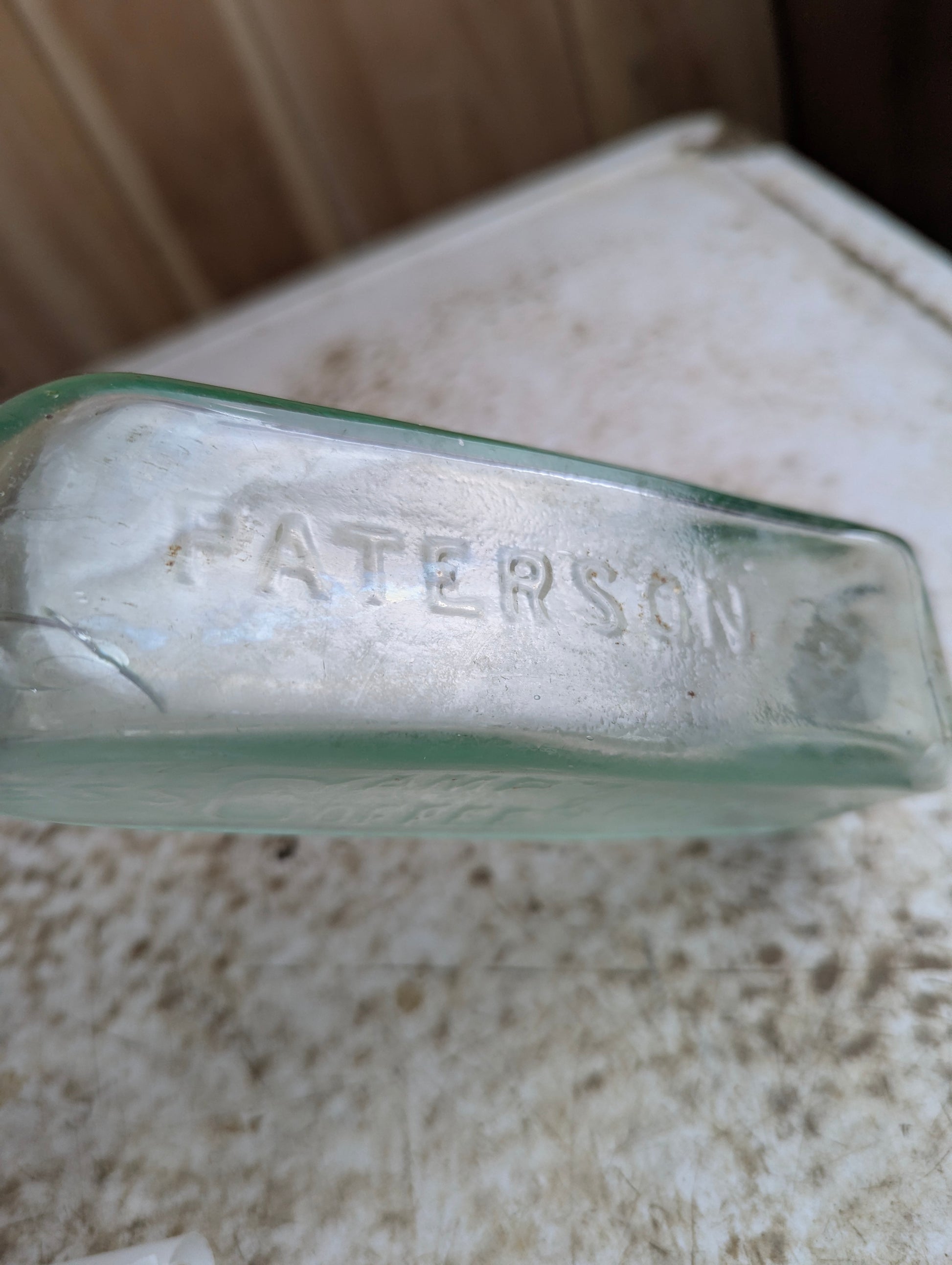 Antique Paterson's Camp Coffee & Chicory Essence Large Embossed Glass Bottle
