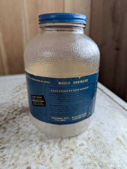 Vintage Maxwell House 1lb Glass Coffee Jar with Original Label and Lid