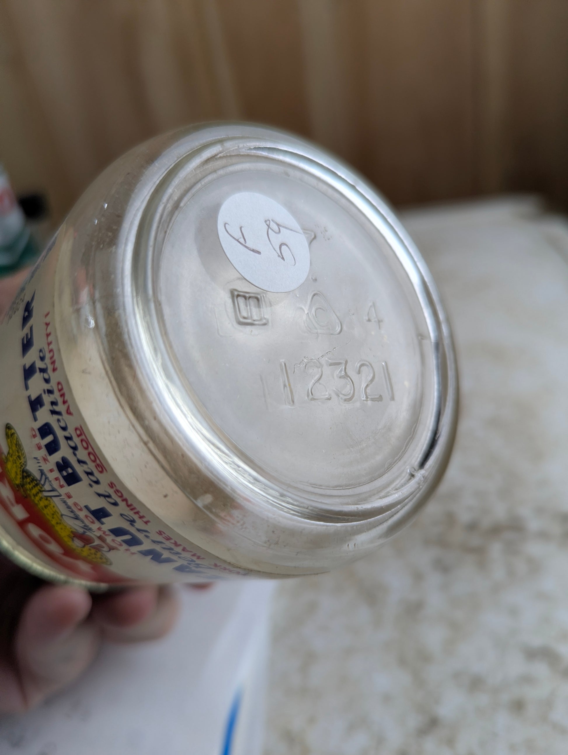 Vintage York Peanut Butter Glass Jar with Original Label and Lid