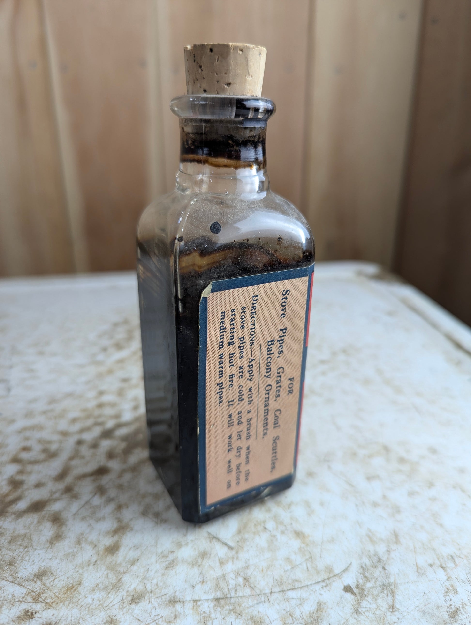 Nonsuch Stove Pipe Varnish Toronto Bottle Partly Filled with Original Label and Stopper