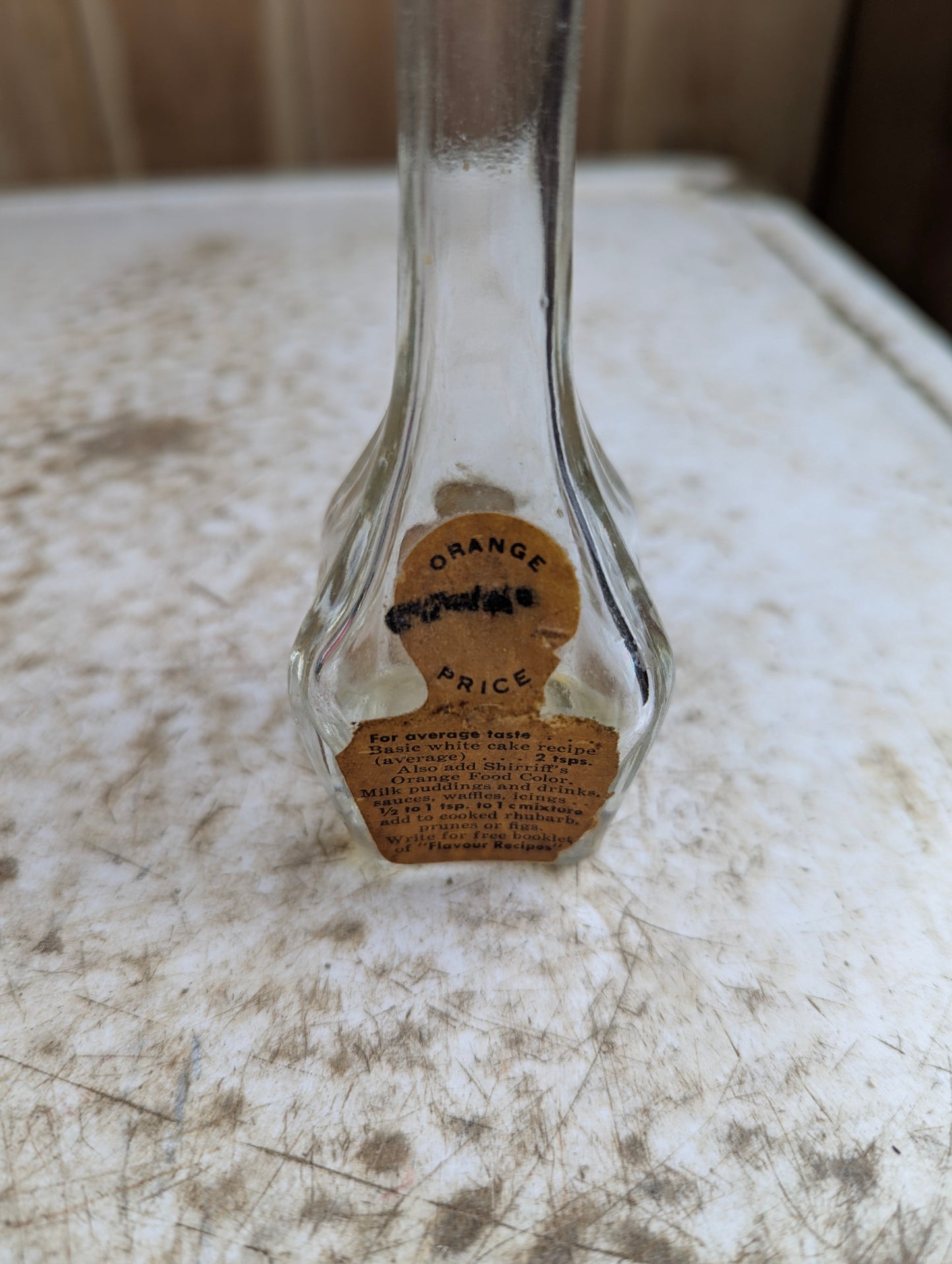 Vintage Shirriff's True Orange Extract Bottle with Original Label and Bakelite Cap 1.5oz