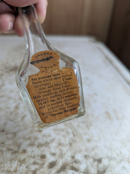 Vintage Shirriff's True Orange Extract Bottle with Original Label and Bakelite Cap 1.5oz