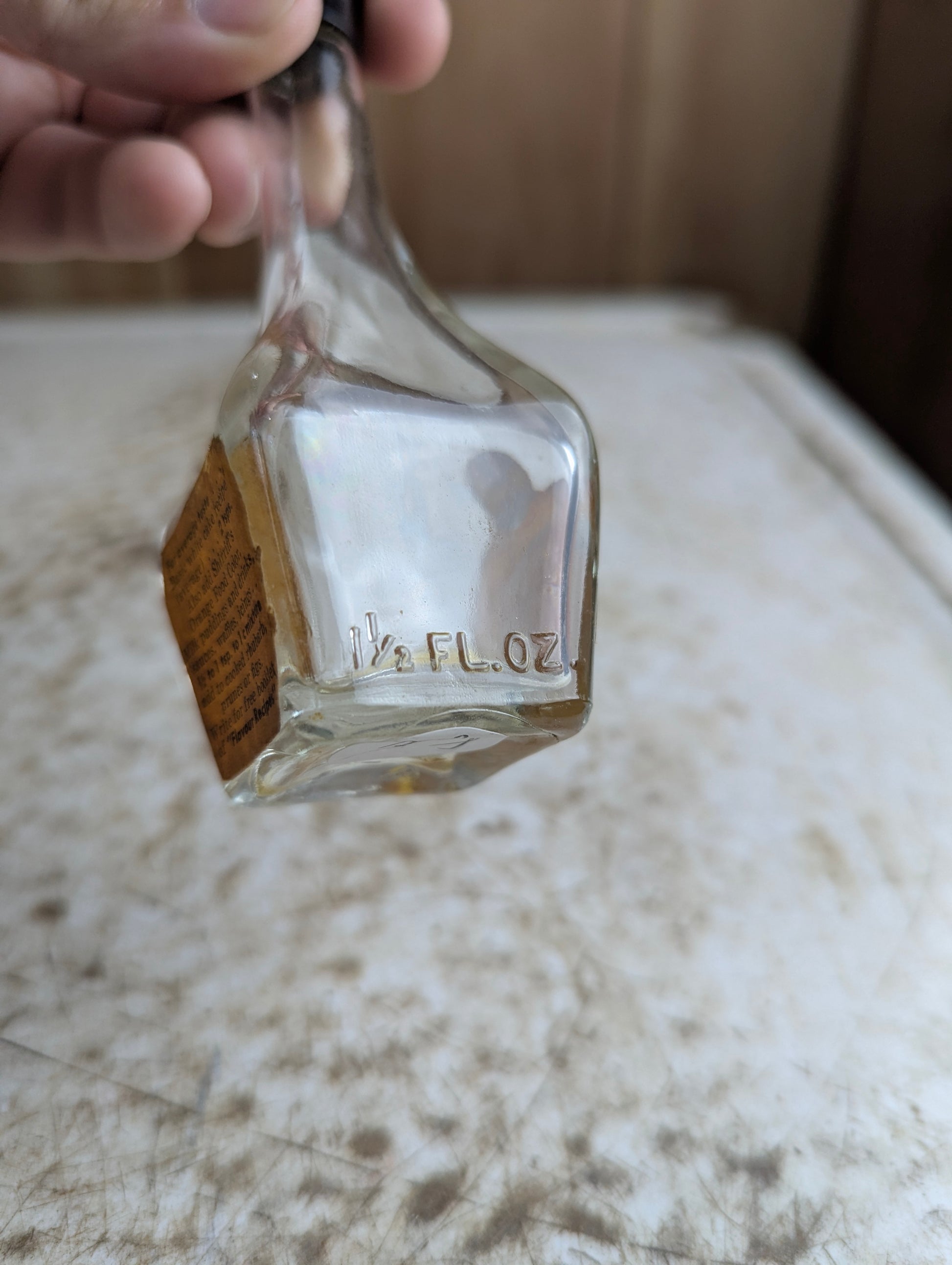 Vintage Shirriff's True Orange Extract Bottle with Original Label and Bakelite Cap 1.5oz