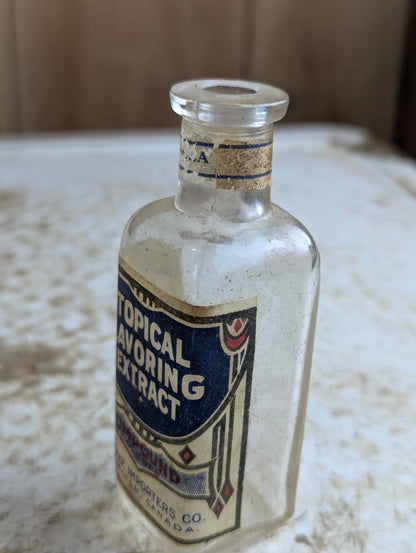 Antique Topical Flavoring Extract Coffee Importers Hamilton Bottle with Original Label