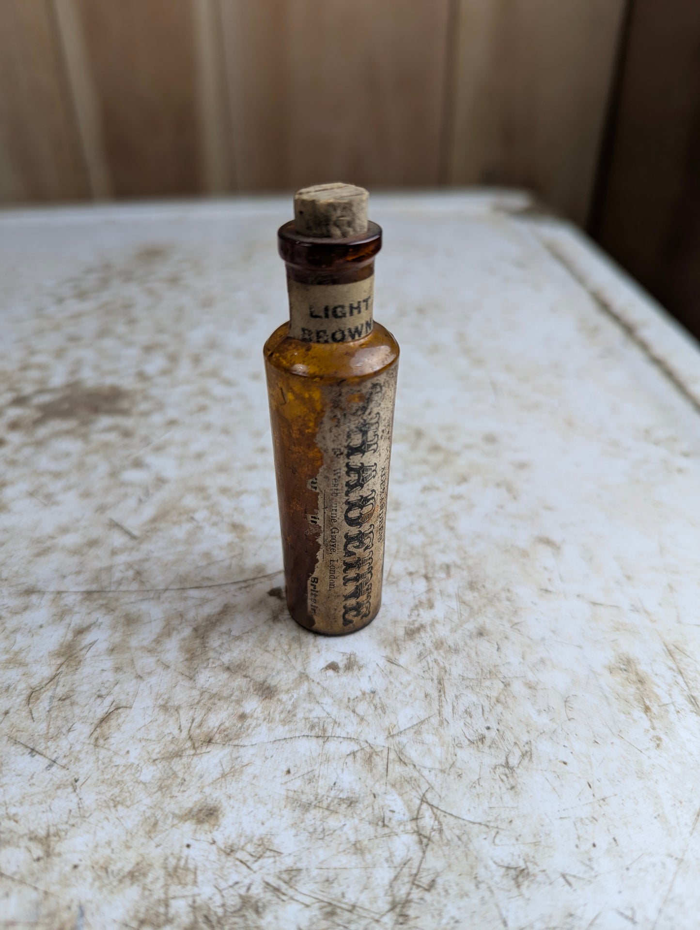 1890s Alexandre's Shadeine Light Brown Hair Dye Bottle with Original Label and Stopper