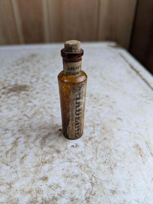 1890s Alexandre's Shadeine Light Brown Hair Dye Bottle with Original Label and Stopper